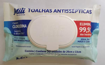 TOALHAS UMEDECIDAS MILI ANTISSEPTICA 50UN