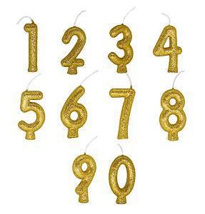 VELA REGINA GLITTER DOURADA N8