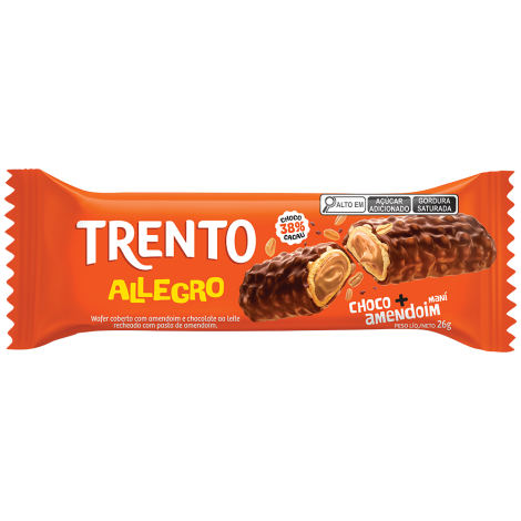 WAFER TRENTO ALLEGRO CHOC AO LEITE C/AMENDOIM 26G