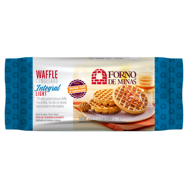 WAFFLE FORNO MINAS ASSADO CONG LIGHT E INTEGRAL 280G