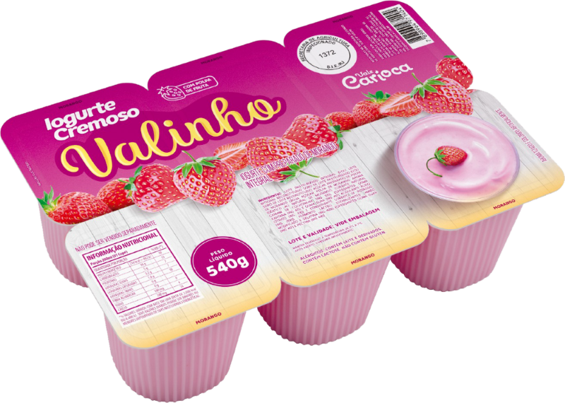 Iogurte Valinho Morango Bandeja 540g