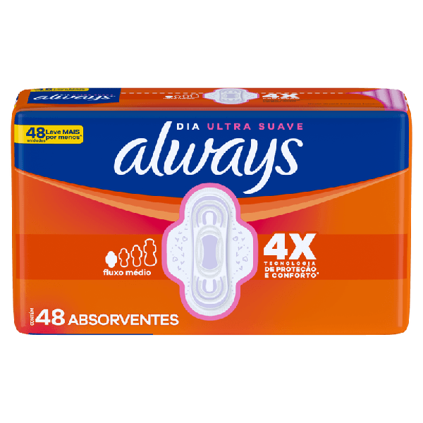 ABS ALWAYS SUAVE C/ABAS DIA C/48UNDS