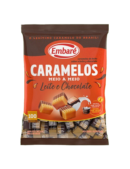 BALA EMBARE CARAMELO LEITE/CHOC 150G