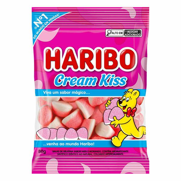 BALA HARIBO GELATINA CREAM KISS 80G