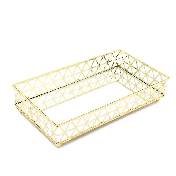 BANDEJA JOLITEX RETANGULAR LOUVRE OURO