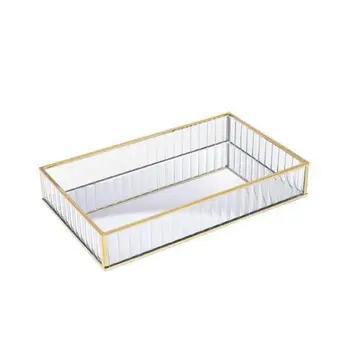 BANDEJA LYOR METAL C/ESPELHO DOU 15X25X4