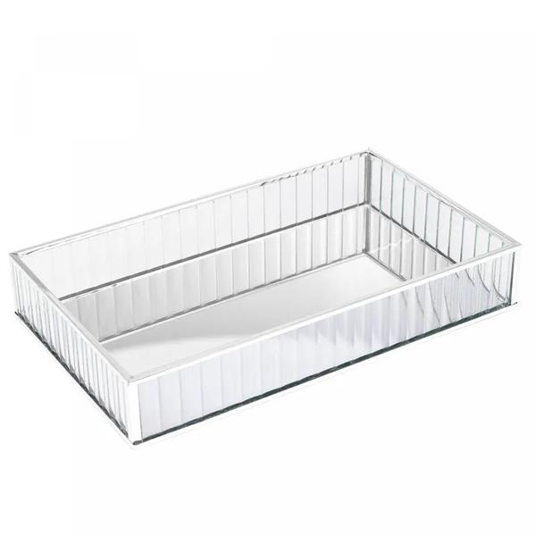 BANDEJA LYOR METAL C/ESPELHO DOU 20X30X4