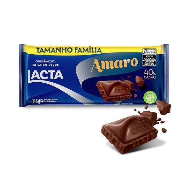 BARRA CHOC LACTA AMARO 145G