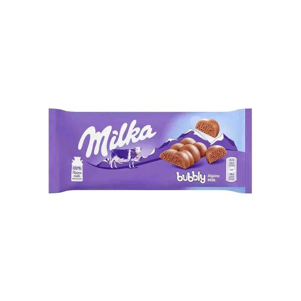 BARRA CHOC MILKA BUBLLY ALPINE MILK 90G