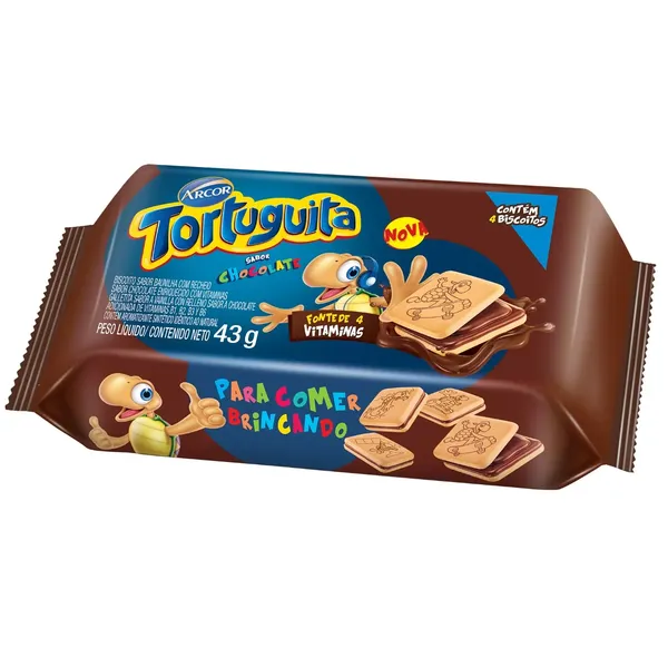 BISCOITO ARCOR TORTUGUITA RECH MONO CHOCO 43G