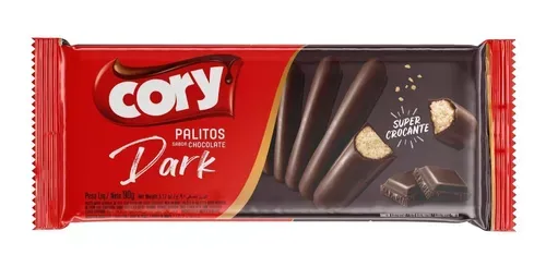 BISCOITO CORY PALITOS MEIO AMARG 90G