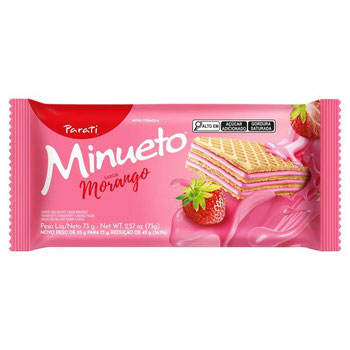 BISCOITO MINUETO WAFER MORANGO 73G