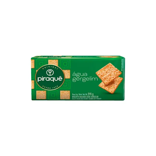 BISCOITO PIRAQUE AGUA GERGELIM 215G