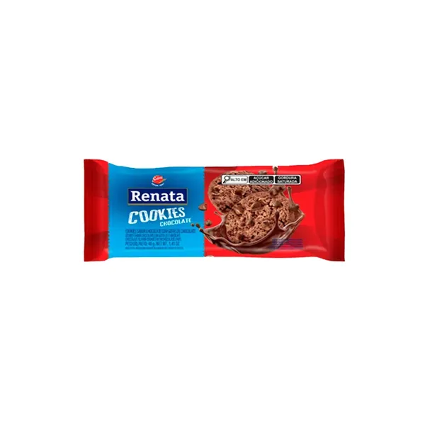 BISCOITO RENATA COOKIES CHOC+GOTA CHOC 40G