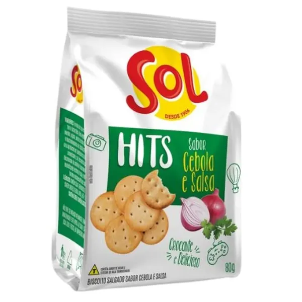 BISCOITO SOL HIT CEBOLA/SALSA 80G