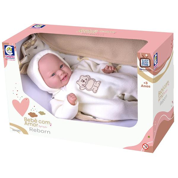 BONECA COTIPLAS BEBE REBORN COM AMOR R28