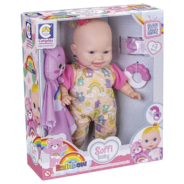 BONECA COTIPLAS SOFFI BABY RAINBOW  R265