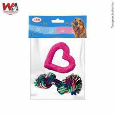 BRINQ CLUB PET BOR CORACAO C/ CORDA R442