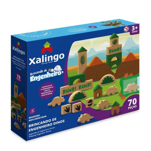 BRINQ XALINGO ENGENHEIRO DINOS 70PCS R17