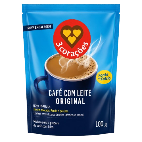 CAFE TRES CORACOES C/LEITE CALCIO REF 10
