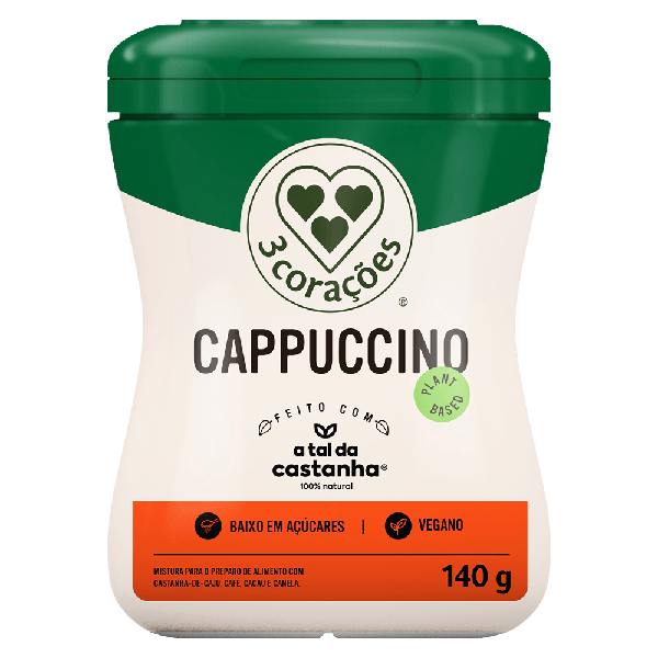CAPPUCCINO 3CORACOES VEGANO POTE 140G
