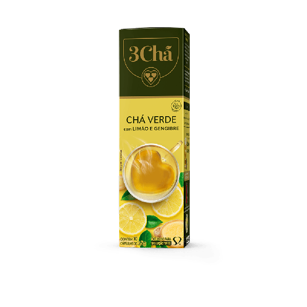 CAPSULA 3 CORACOES CHA VERDE LIMAO/GENGI