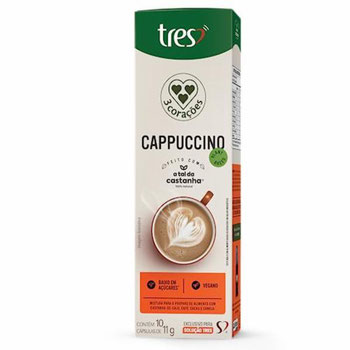 CAPSULA 3CORACOES CAPPUCCINO VEGETAL 11G
