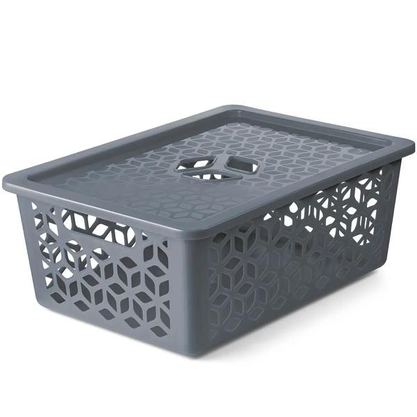 CESTO UZ ORGANIZADOR G C/TP CINZA UZ370-