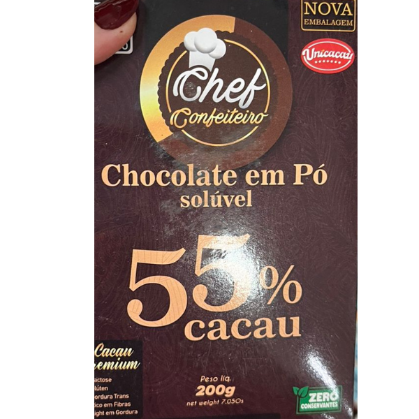 CHOCOLATE CHEF CONFEITEIRO PO 55% 200G