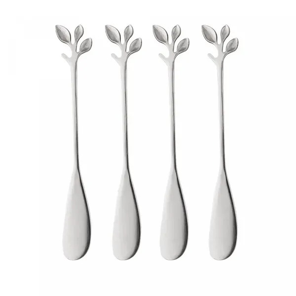 CONJ ROJEMAC 4 ESPATULAS ACO INOX LEAVES