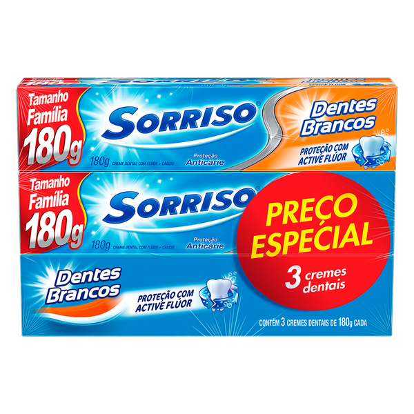 CREME DENT SORRISO DENTES BCO 3X180G