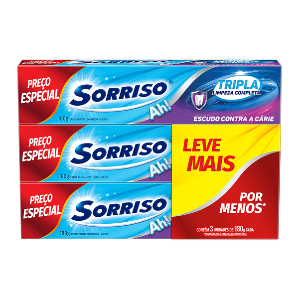 CREME DENT SORRISO TRIP LIMP COMP 3X180G