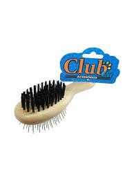 ESCOVA CLUB PET MADEIRA DUPLA C/CERDAS P
