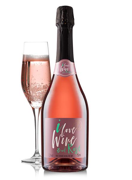 ESPUMANTE I LOVE WINE MOSCATEL BRUT ROSE 750ML