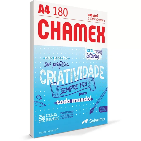 FOLHA CHAMEX A4 LETTERING 180G 1X50