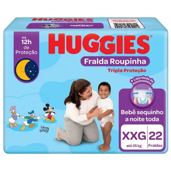 FRALDA HUGGIES TRIPLA ROUPINHA XXG C/22