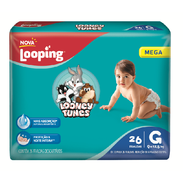 FRALDA LOONEY TUNES MEGA G C/26