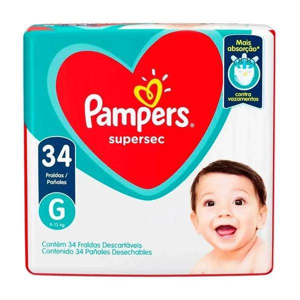 FRALDA PAMPERS SUPERSEC MEGA G C/34