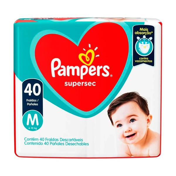 FRALDA PAMPERS SUPERSEC MEGA M C/40