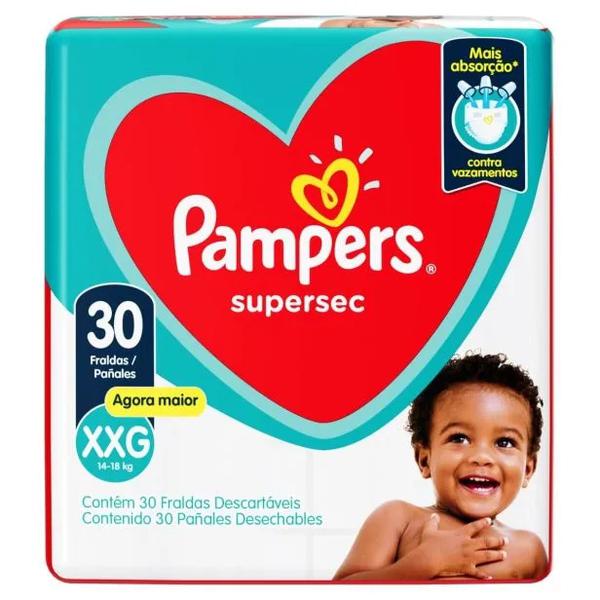 FRALDA PAMPERS SUPERSEC MEGA XXG C/30CM