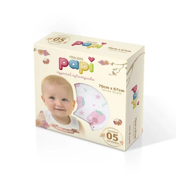 FRALDA PAPI ESPECIAL ESTAMP FEM C/BAINHA