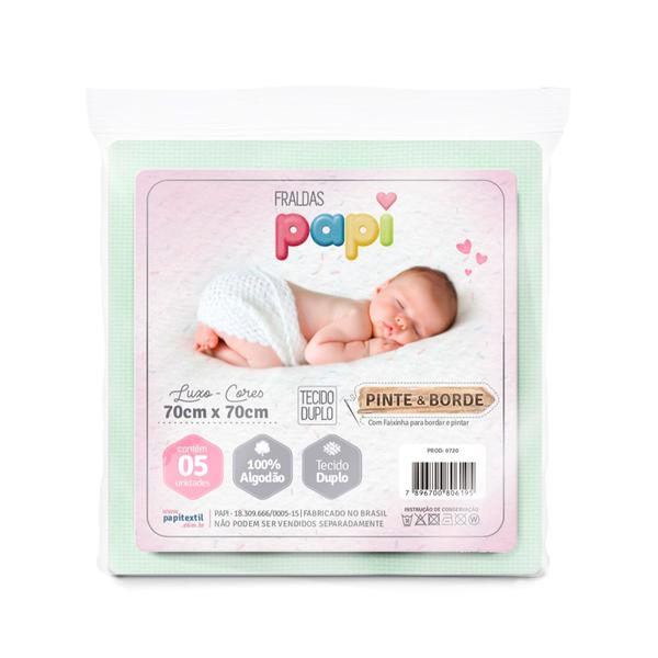 FRALDA PAPI PINTE BORDE CORES 70X70 VERD