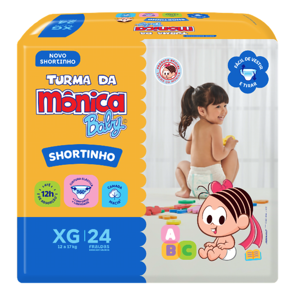 FRALDA TURMA DA MONICA DESC SHORT JUMBO XG C/24