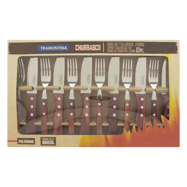 JG TRAMONTINA CHURRASCO POLYWOOD 12PCS V