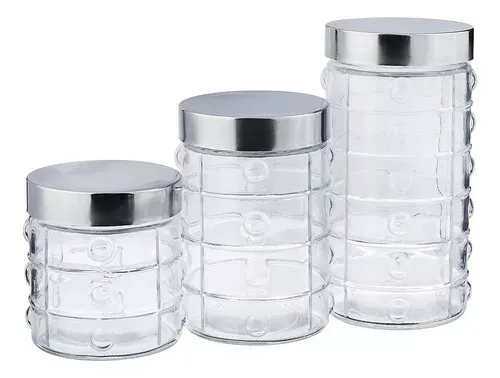 JOGO MIMO 3 POTES HERMETICAS VVD VITREO