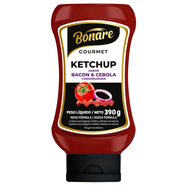 KETCHUP BONARE GOURMET TOP DOWN BACON/CEBOLA 390G