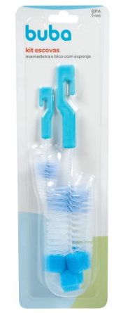 KIT BUBA ESCOVAS MAMADEIRA BICO ESPONJA AZUL R5414