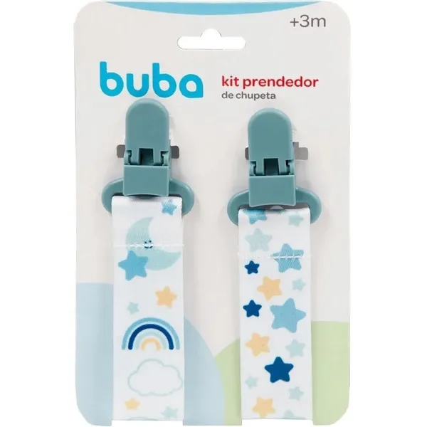 KIT BUBA PRENDEDOR CHUPETA ESTELAS AZUL