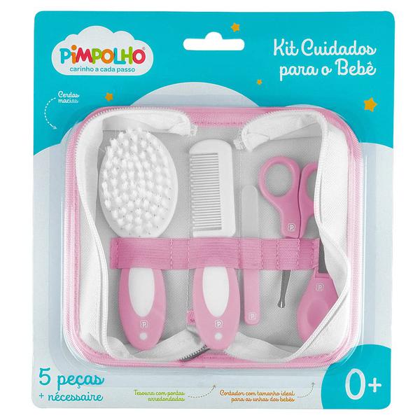KIT PIMPOLHO CUIDADOS P/BEBE ROSA 5PECAS