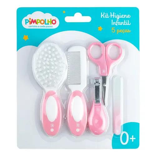 KIT PIMPOLHO CUIDADOS P/BEBE ROSA 5PECAS